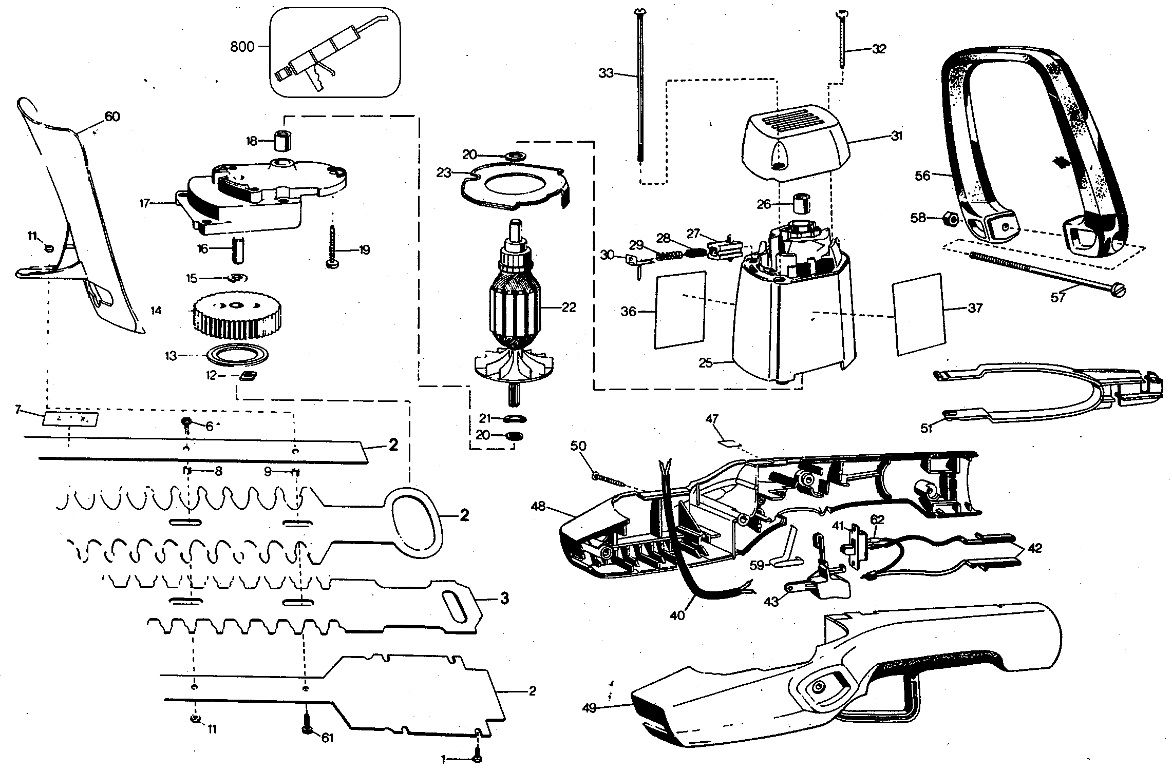 Default Diagram and Parts List for B8144 Type 5 Black and Decker Trimmer